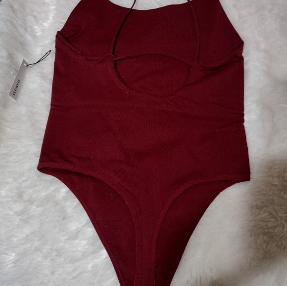 3 piece Forever 21 Bodysuits/ Apple Green-Burgundy-Copper Brown/ SZ M and L/ NWT - Picture 3 of 11